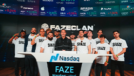 FaZe Clan正式挂牌纳斯达克上市 开市首日跌幅达30%